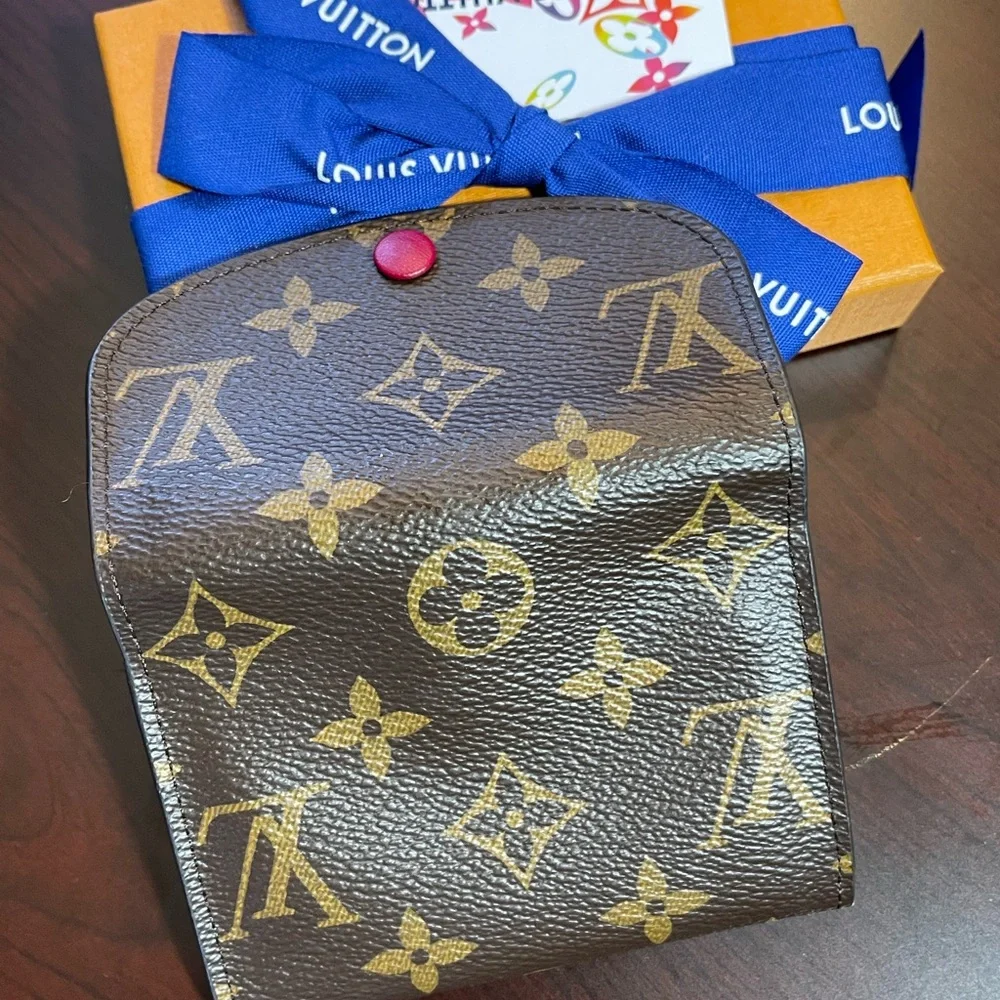 Auth. Louis Vuitton Coin purse Porte Rosalie wallet monogram fuchsia Pink w/ Box - Picture 14 of 16